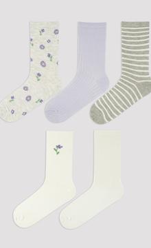 Purple Flower 5in1 Socks