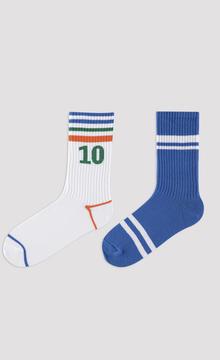 Boys Blue Sporty 2in1 Socks